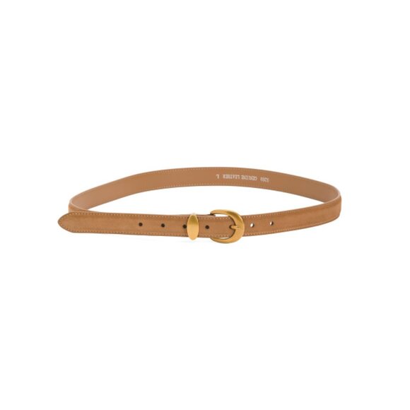MOST WANTED Camel Suede Belt With Gold Buckle - Picture 1 of 1